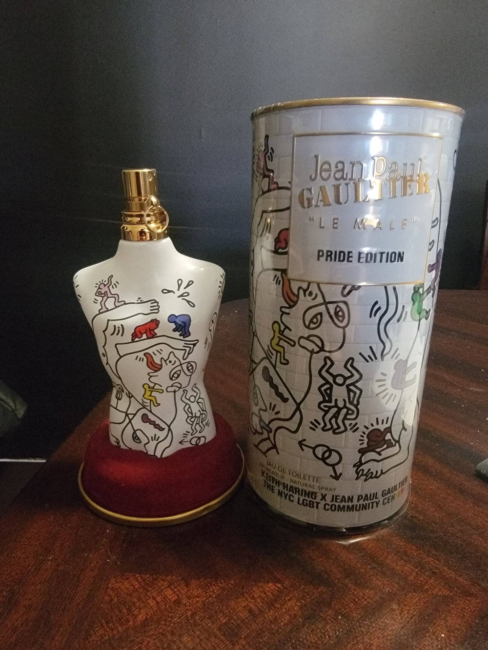 Jean Paul Gaultier White & Gold Pride Edition Keith Haring Bottle